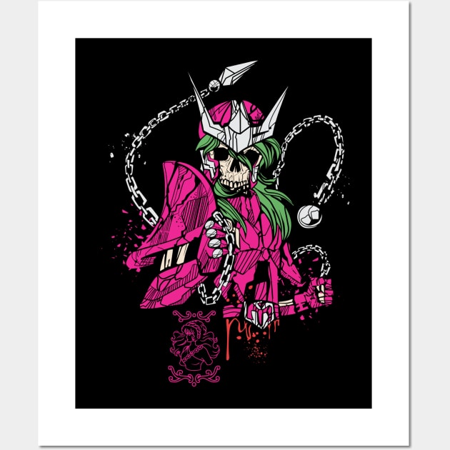 Skeleton Andromeda Shun Anime Fanart Wall Art by Planet of Tees